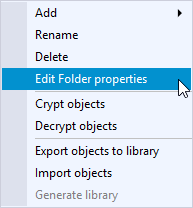 Library generator special folder menu